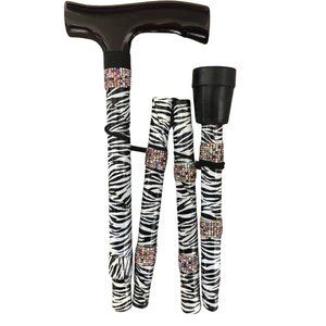 Mosaic Zebra Diamond Bling Walking Cane